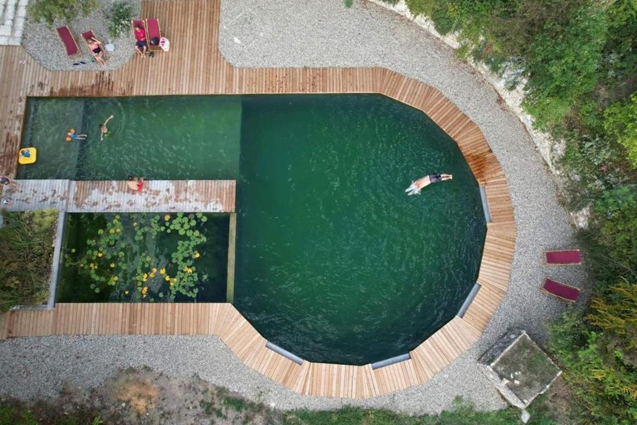 Maison Terre Les Cabanes De Fallot - Sauna Bain-Froid Piscine Naturelle L'isle-Bouzon المظهر الخارجي الصورة